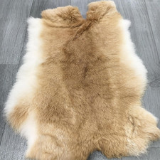 Natural Tanned Rabbit Hide Skin Decorative Craft Grade(12" by 14" Rabbit Fur Pel