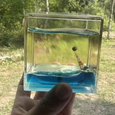 Windsurfer Lady Liquid Paperweight Acrylic cu...