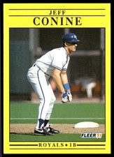 Jeff Conine 1991 Fleer #553 Royals MLB READ FREE SHIPPING AutographDen