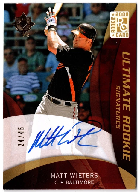 2009 UD Ultimate Collection Rookie Signatures Gold Matt Wieters 103 #/45 RC Auto