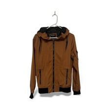 Bershka Brown Hooded Bomber Jacket  Mens XS