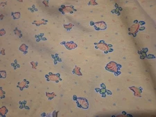 Vintage Baby Receiving Blanket Carter's Cotton Yellow Unisex Pastel Animals