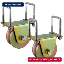 4" V Groove Sliding Gate Rollers Wheel 2 PCS U-Bracket Double Bearing
