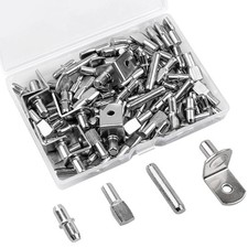 145 Pcs Shelf Pins Kit, Upgraded Shelf Pins 4 Styles, 5mm & 1/4inch Nickel Shelf