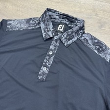 Footjoy FJ Digital Camo Men  s Polo Shirt Sz L Trophy Club CC Black Golf Casual