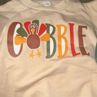 Baby Bodysuit 3-6 Mo Sleeve Turkey Graphic GOBBLE thanksgiving Fall 95% cotton — photo 2