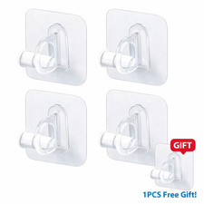 4PCS No Drill Shower Curtain Rod Holder Adhesive Wall Mount Brackets  Free Gift