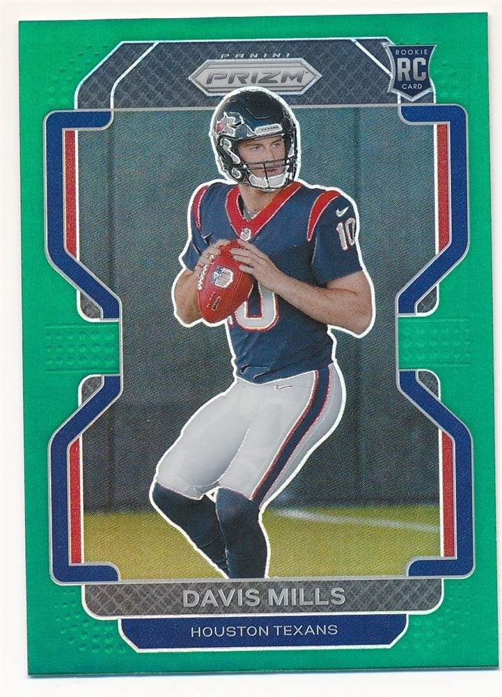 DAVIS MILLS 2021 PANINI PRIZM GREEN #352 RC ROOKIE HOUSTON TEXANS MINT