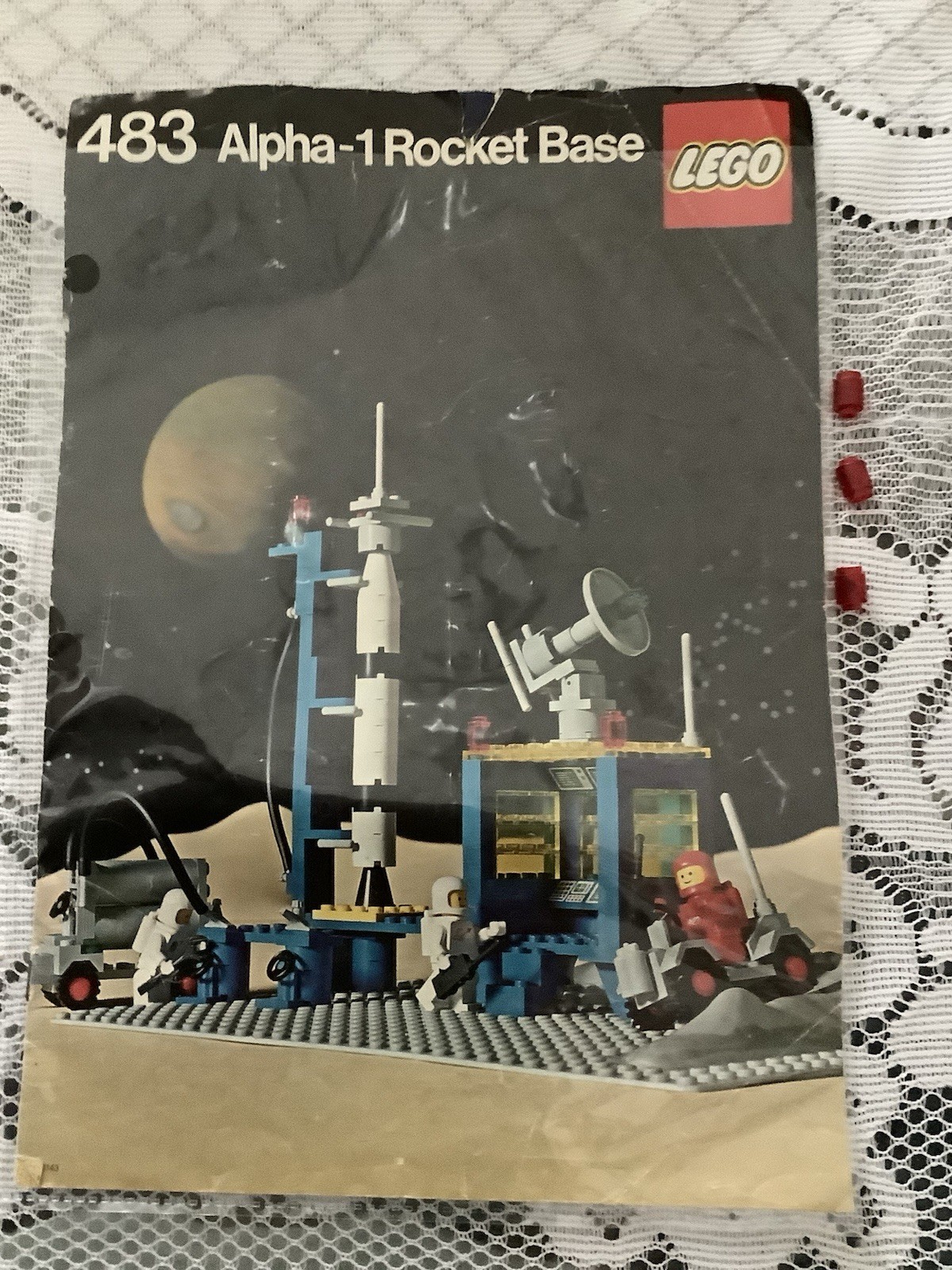 LEGO Space: Alpha-1 Rocket Base (483). Rare Complete Vintage Set With Manual.