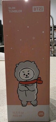 BT21 RJ WINTER THEME SLIM STAINLESS STEEL TUMBLER 15.5OZ