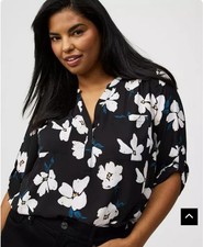 Torrid Harper Georgette 3/4 sleeve Blouse, Size 1X, NEW