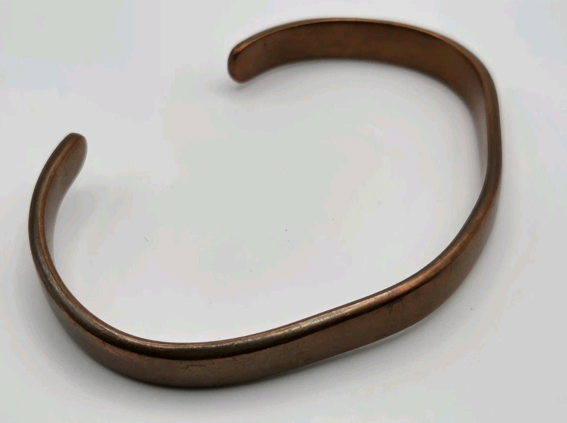 Vintage Solid 36g Copper Bangle Cuff Bracelet 3-3… - image 3