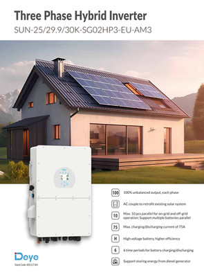 Deye Sun 30KW Hochvolt 3-Phasen Hybrid Solar Hochvolt Wechselrichter 30KW