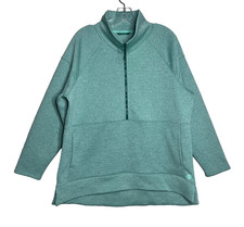 LL Bean FlexForward Quilted Half Zip Pullover Women XLP Green Performance UPF 50