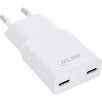 Inline® USB-C™ LadegeräT, 30W, Gan, Dual USB-C™, Pd/Pps, Weiß