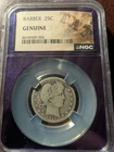 Lot Of Two NGC Graded Barber Quarters Rare Silver Graded By NGC