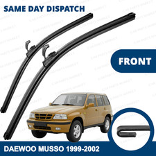 Front Windscreen 20" 18" Flat Aero Wiper Blades Pair for Daewoo Musso 1999-2002