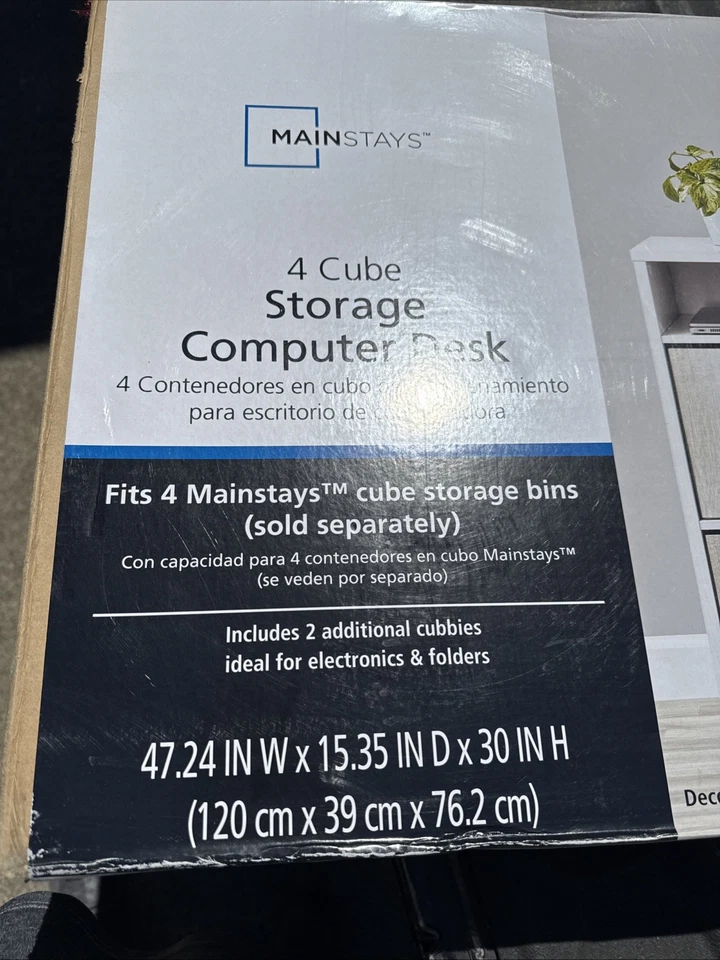 Escritorio de almacenamiento Mainstays MS5336278612013 4 cubos, grano blanco Foto 2 de 3