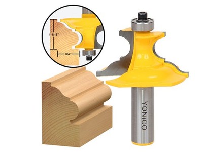 1'' Pedestal Base Architectural Molding Router Bit - 1/2'' Shank - Yonico 16157