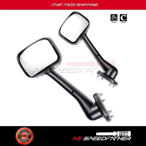 For Freightliner Cascadia 08-2016 LH+RH Side Hood Chrome Mirrors Manual pair