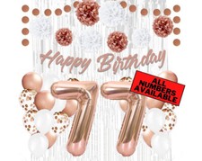 Rose Gold 77th Birthday Decorations for Girls - 40" Number Balloons  More