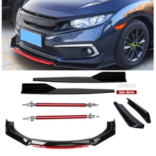 Front Bumper Lip Spoiler Splitter Rear Lip Side Skirt For Honda Civic Body Kits