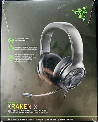 Razer Kraken X Black Over the Ear Headset for MAC, PC, PS4, Switch, XBOX ONE, SP