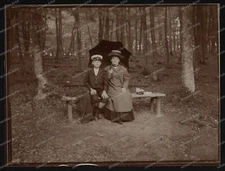 Photo-Waldheim-Falkensee-Brandenburg-Woman-Boy-Hat-Fashion-Forest-around 1910-6