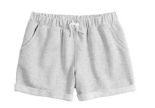 So French Girls Gray Terry Midi Shorts Waistband Pockets Size 4/5 MSRP 20.00