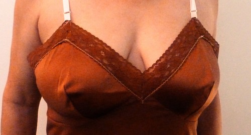 VANITY FAIR SEXY INDIVIDUELL GEFÄRBT BRAUN SEXY SLIPPERY NYLON SPITZE FULL SLIP 38 EVC - Bild 2 von 5