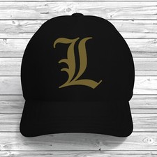 L Initial Baseball Cap Adjustable Custom Print Colour Text Hat Alphabet Letter