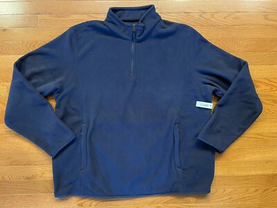 Amazon Essentials Men's Blue 1/4 Zip Fleece 2XL Pullover NWT