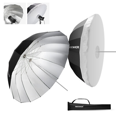 NEEWER 51''/130cm Parabolic Reflective Umbrella Photography with Silver Inner