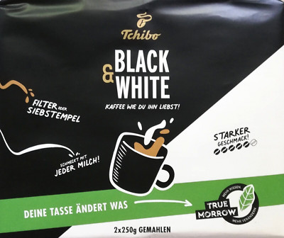 (21,70 /1kg) Tchibo for Black n White 2 x 250 g Kaffee gemahlen Röstkaffee