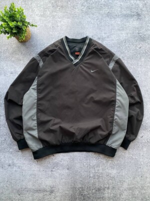 ジャケット・アウター 90s NIKE V-Neck Nylon Pullover size XXL Vintage Nike 90's V-Neck Nylon Windbreaker Pullover Gray Jacket