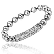 Goldmaid Damen - Ring 925/- Sterling Silber Flexline 49 Zirkonia weiss Pavee NEU