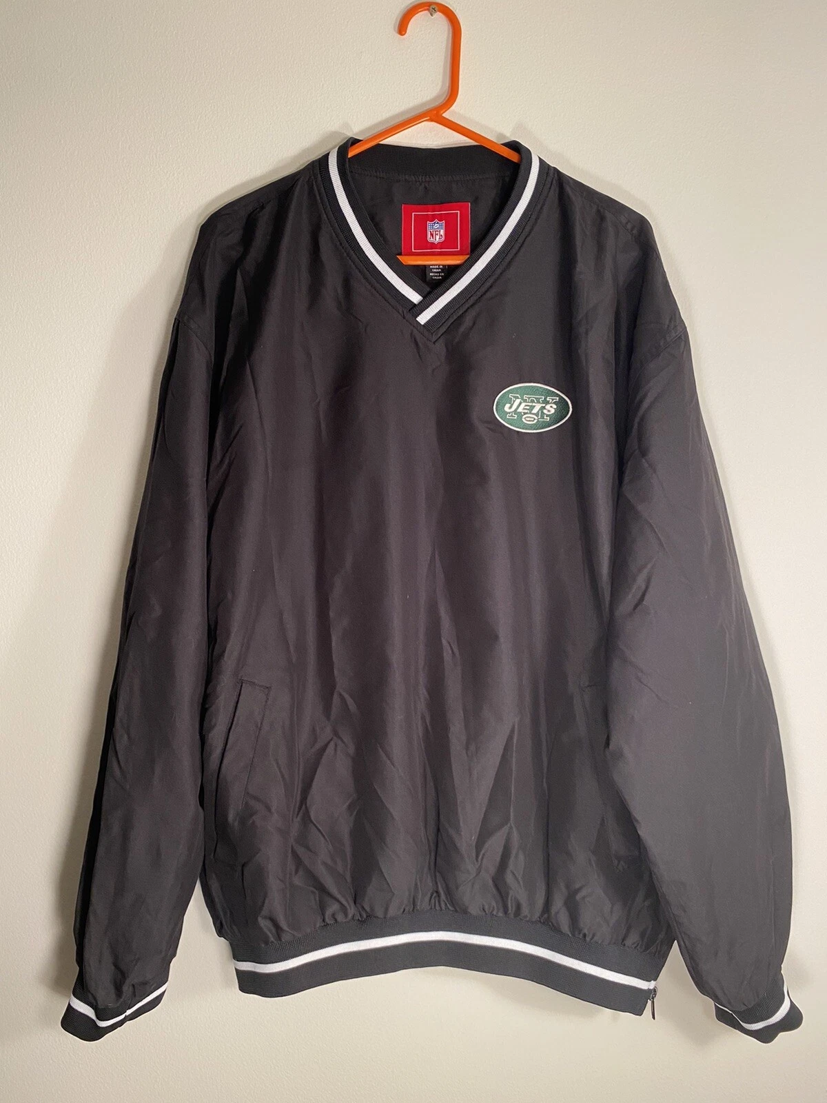 New York Jets V-neck Windbreaker Size Large