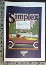 1916 SIMPLEX CRANE ROYAL MILITARY SOLDIER LOUIS FANCHER ART AUTO CAR AD FC6027