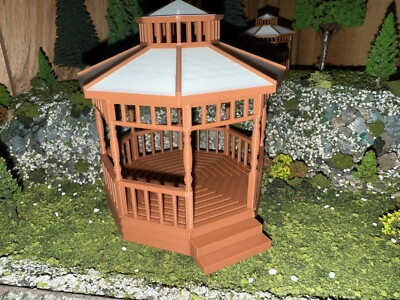 #ad 1:48 O Gauge Gazebo Brown $23.99
