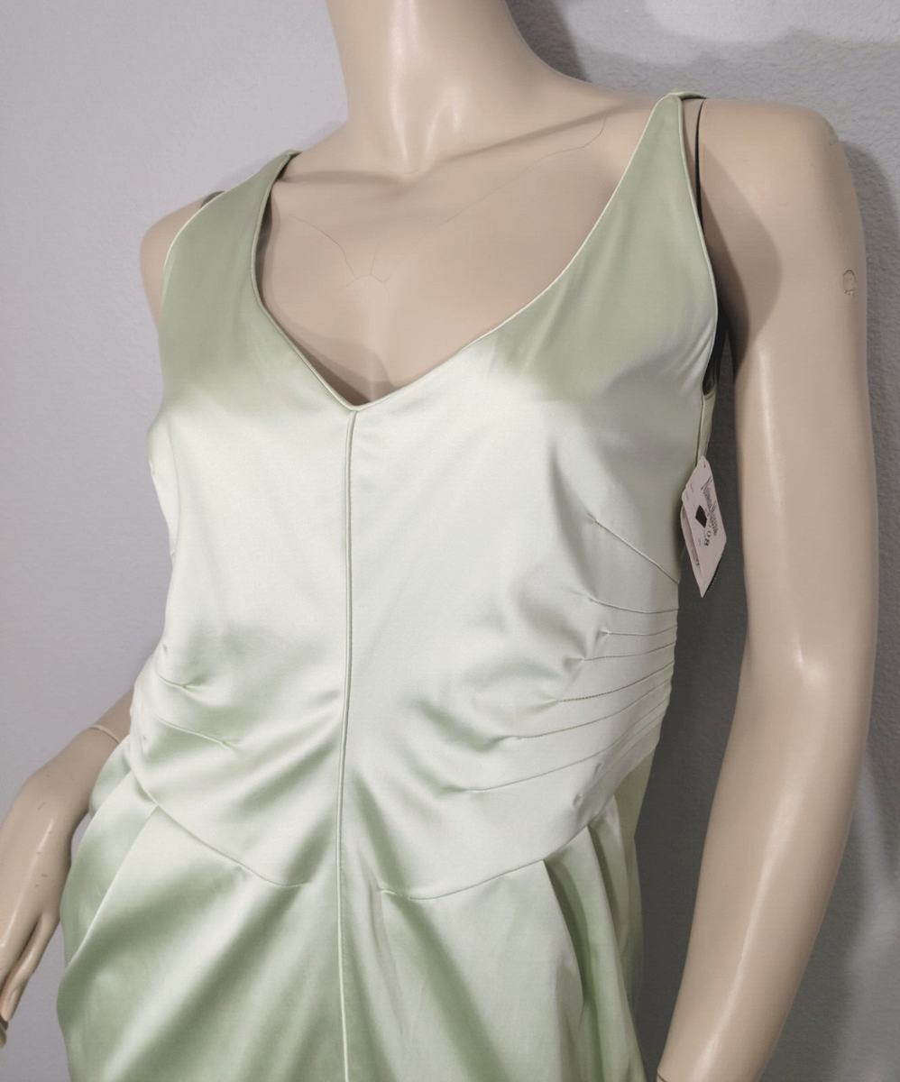 NWT Zac Posen Green Pleated Satin Cocktail Dress 8 | eBay
