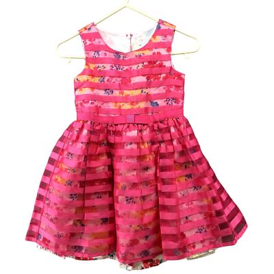 Children's Place Formal Dress 4T Pink Chiffon Sleeveless Floral Summer  Wedding | eBay