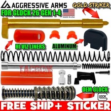 AGGRESSIVE ARMS USA Slide Parts Kit for GLOCK 26 GEN 1-4 9mm GOLD STRIKER