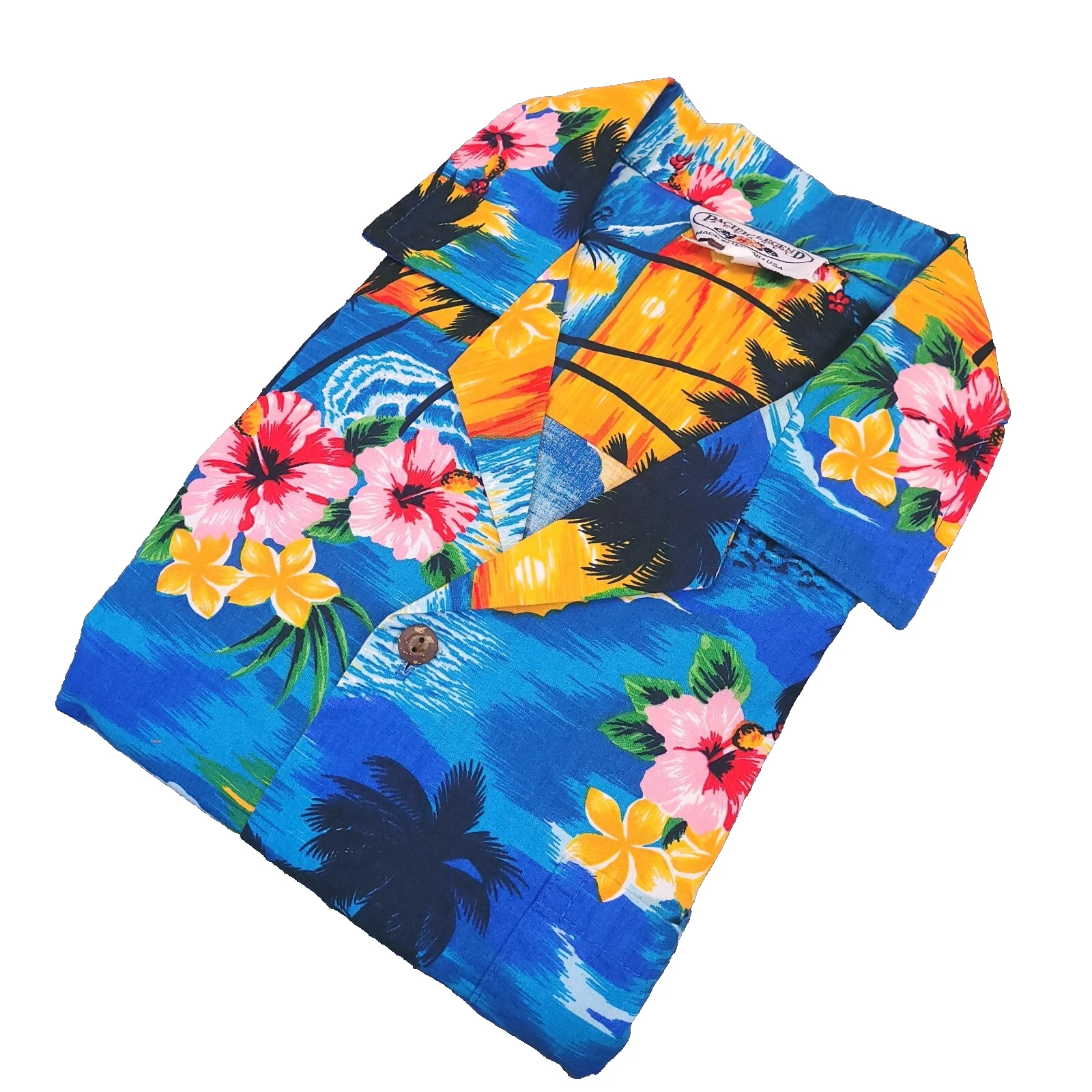Pacific Legend Hawaiian Shirt Mens Large Button Up Floral Print Hawaii Aloha