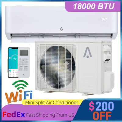 18000 BTU Ductless Mini Split Air Conditioner Heat Pump 22 SEER INVERTER AC 220V