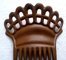 Victorian moulded celluloid mourning hair comb NO US IMPORT FEES