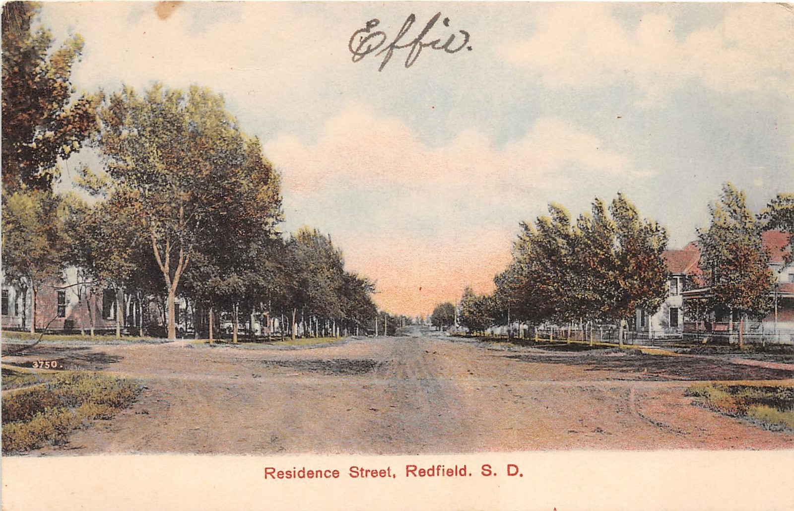 South Dakota SD Postcard c1910 REDFIELD Spink County Residence Street