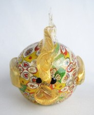 Vintage Murano Millefiori Art Glass Lavish Gold Flecks 5 1/2" Fish Figurine