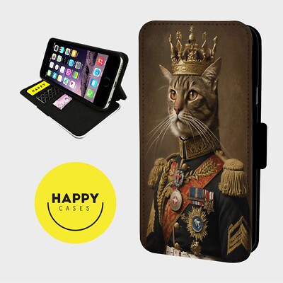 KING OF CATS - Kunstleder Flip Handyhülle - iPhone/Samsung