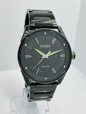 Citizen Men's Eco-Drive Black/Green Stainless Steel 42mm Watch BM6985-55E