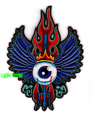 FLYING EYE PATCH EMBROIDERED psychedelic art hippie vanner biker vest jacket
